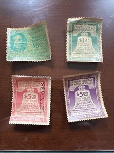 Lot Of 4 Federal Use Tax Stamps for Motor Vehicles 1942, 1943, 1945, 1946 - Picture 1 of 6