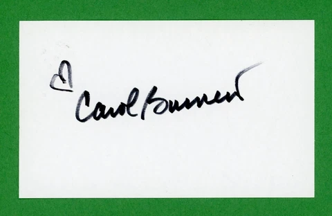 Carol Burnett American Actress: The Carol Burnett Show signed 3x5 Card E22710 Cover