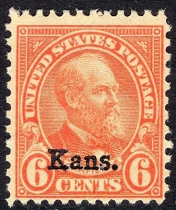 #664 F-VF MNH OG-6¢ KANSAS OVERPRINT-NICE FRESH STAMP!! (REM #664-9) - Picture 1 of 2