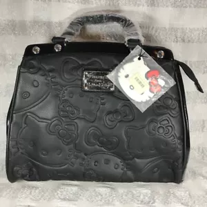 Loungefly Hello Kitty Head schwarz groß Beuteltasche Tasche Handtasche Sanrio Schleife Handtasche - Bild 1 von 12