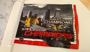 CHICAGO BLACKHAWKS 2013 Stanley Cup Champions 14" x 11" BANNER FLAG / RICO NWT - Picture 1 of 4