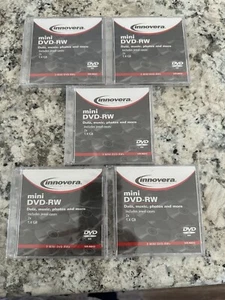 Innovera Mini DVD-RW 30min 2x 1.4GB Rewritable Discs Camcorder New Sealed 5 Pack - Picture 1 of 4