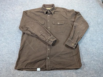 Camisa Cabela's Para Hombre Grande Alta Marrón Gamuza Peso Pesado Piel de Ciervo Suave Exterior Foto 1 de 4