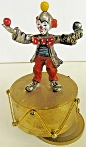 ENESCO SCATOLA MUSICALE CLOWN OTTONE E PELTRO suona invia i clown vintage - Foto 1 di 7
