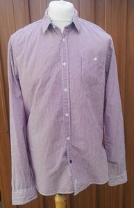 White Stuff Herren Relish Langarm Hemd UK XL rot schwarz weiß gestreift - Bild 1 von 15