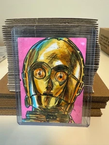 2025 Topps Chrome Star Wars C-3PO Authentic Star Wars Autographed Sketch Card - Picture 1 of 2