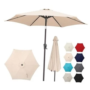 10ft Patio Umbrella Outdoor - Table Umbrella with 6 Sturdy Ribs, Market - Picture 1 of 8