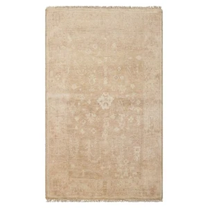Afghan Oushak Transitional LoomBloom 3'1''x4'11" Tan Hand Knotted Wool Area Rug - Picture 1 of 5