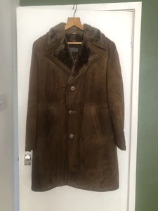 Vintage House Of Sears Men’s Coat Real Suede Double Breasted 70’s Size 40 - Picture 1 of 14