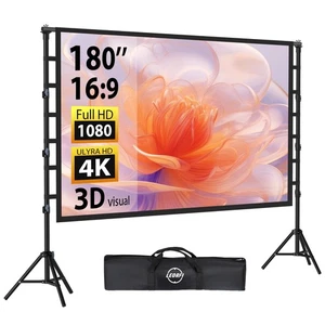 Outdoor Projector Screen with Stand: 180 inch Projector Screen Portable, Indo... - Picture 1 of 8