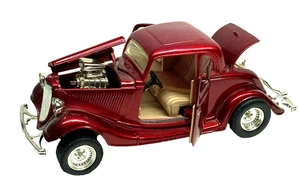 1934 Ford Coupe Red Motor Max 68017  1/24 Scale Diecast Car Opening Doors Hood - Picture 1 of 12