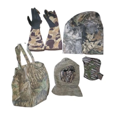 Lot CAMO Mesh Hat Cover,Stocking Face Mask, Remington Neoprene Face Mask, Gloves - Image 1 of 4