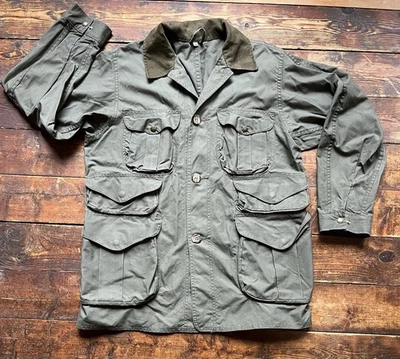 Chaqueta de Caza Vintage Años 70 80 FILSON Tela Seca Estilo 566 EE. UU. Verde Nutria M Foto 1 de 4