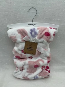 Dreamgro Floral Elephant Baby Blanket Girls Security Lovey Plush Dream Gro NEW - Picture 1 of 12