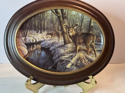 Woodland Tranquility "Winter's Calm" 11" Oval Framed Decorative Plate - Image 1 of 4