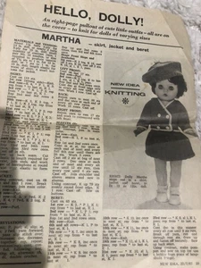 Hello Dolly Knitting Pattern For Dolls Clothes- Year 1967 - Picture 1 of 6