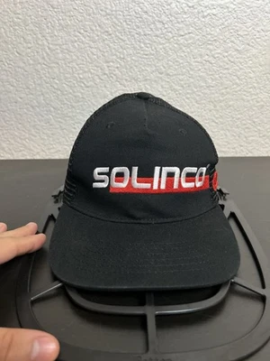 SOLINCO Trucker SnapBack Cap Hat Black Mesh Back Tennis Racquet - Image 1 of 4