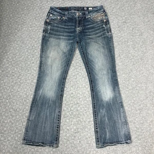 Pantalones de mezclilla Miss Me para mujer 30 azul firma bootcut flor de lis bordados - Imagen 1 de 17