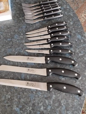 Scheffler Steakmesser & Gabeln 12 teilig .3 Größe Scheffler Messer. - Bild 1 von 4