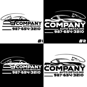 Large Auto Detailing w Logo Business Window Vinyl Decal Sticker Company Sign - Picture 1 of 8