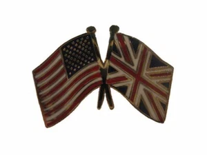 🇬🇧/ 🇺🇸 UK Friendship with USA Flag Lapel Badge Pin - Picture 1 of 1