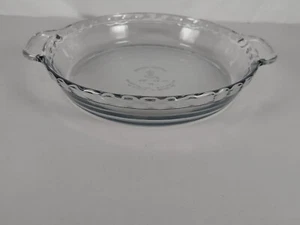 Plato de vidrio profundo Anchor Hocking de colección 9,5" placa de pastel estriada borde con volantes transparentes - Imagen 1 de 8