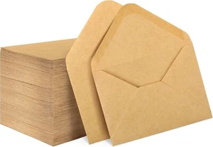 150 PCS Kraft Envelopes Mini Invitation Envelopes Brown Kraft Paper Invitation - Picture 1 of 7