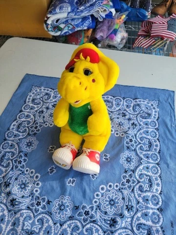 VTG BJ The Dinosaur From Barney & Friends Yellow Plush Stuffed  15" Shoes 1994 Cover