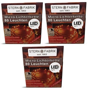 3x LED Lichterkette 80 Leuchten Warmweiß Weihnachten Dekoration Outdoor IP65 #03 - Bild 1 von 4