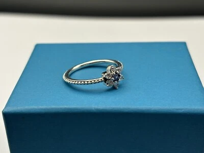 Genuine Pandora Forget Me Not Purple CZ RING 190990ACZ RETIRED 54 USA SIZE 7 - Image 1 of 4