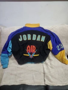 Vintage 90s Nike Authentic Air Jordan Windbreaker Jacket Color Block Large 1990s - Picture 1 of 9