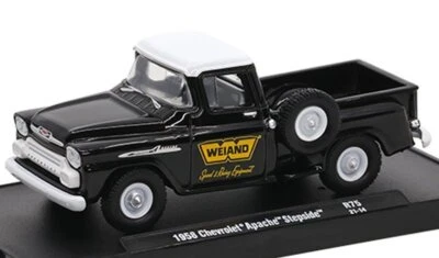 CHEVROLET Apache Stepside - Weiand - 1958 - black - M2 Machines 1:64 - Immagine 1 di 4