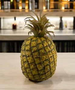 Evers MCM Pineapple Ice Bucket Vinyl Plastic Glass Tropical Gold Yellow Party - Picture 1 of 19