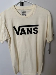 Vans T-Shirt Size Small Off White with Black Logo New Made in Brazil - Picture 1 of 7