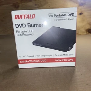 BUFFALO DVSM-PT58U2VB DVD BURNER with CyberLink Media Suite M-DISC Support - Picture 1 of 3