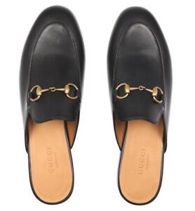 NEW GUCCI LUXURY BLACK LEATHER HORSEBIT DETAILS SLIPPER LOAFERS SHOES 36/US 6
