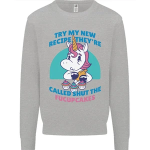 Shut the Fuckupcakes Funny Offensive Unicorn Mens Sweatshirt Jumper - Picture 1 of 25
