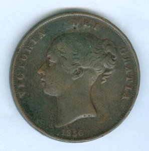 1856 NEAR COLON SMALL DATE - GB COPPER PENNY - AS IMAGED!! (D-113) - Picture 1 of 3