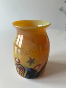 Vintage Dudley Giberson Studio Art Glass 1976 Vase SIGNED Stars Clouds - Picture 1 of 12