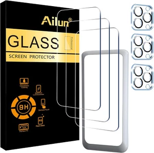 Ailun 3 Pack Screen Protector for iPhone 15 Pro Max [6.7 inch] + 3 Pack Camera L - Picture 1 of 6