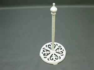 Rustikaler Küchenrollenständer WC Rollenhalter Gusseisen Landhaus 32 cm weiß - Bild 1 von 3