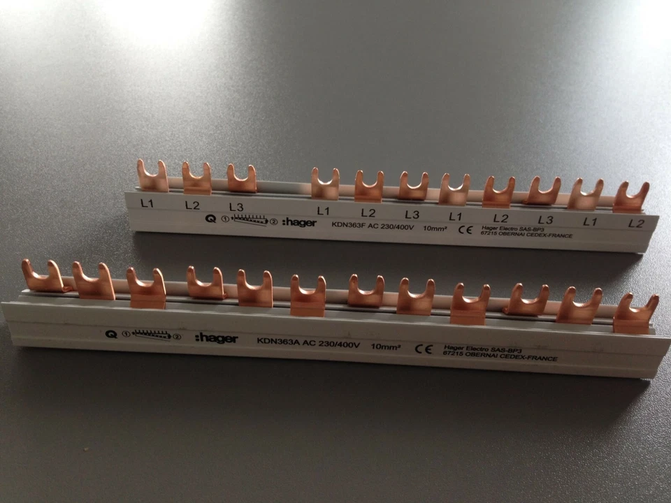 Hager KDN363F / KDN363A 463D 450D , Phasenschienen für Fi + 8 LS / 12 TE wählbar