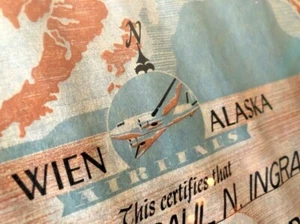 Premio al Aviador de la Era de la Guerra de Corea del Círculo Polar Ártico Vino Alaska Airlines Militar - Imagen 1 de 11