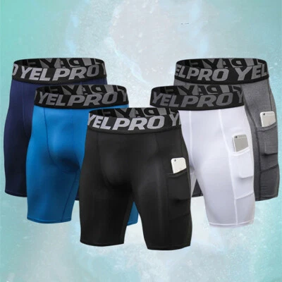 Mens Shorts Soft Cool Dry Sport Running Training Tights Compression Short Pants - Image 1 of 4
