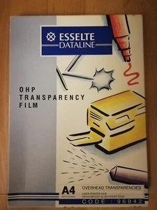 40x SHEETS ESSELTE A4 LASER PRINTER OHP TRANSPARENY FILM PAPER BACKED - Picture 1 of 2