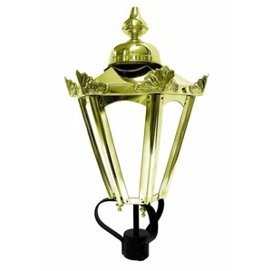 63cm Polished Brass Hexagonal Lantern - Picture 1 of 1