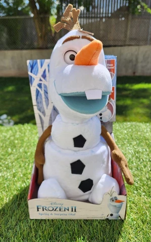 Disney Frozen OLAF SPRING & SURPRISE Pop Up Talking Plush Snowman - NEW In Box Cover