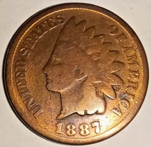 1887 US INDIAN HEAD CENT - USA PENNY - 1887-P - Bild 1 von 6