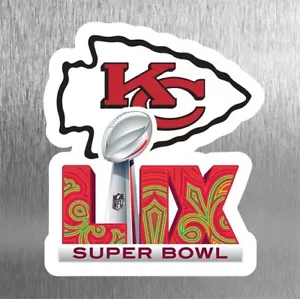 Imán Troquelado Super Bowl 59 Campeones NFL Fútbol Kansas City Chiefs Refrigerador - Imagen 1 de 1