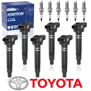 6pcs Ignition Coil & Iridium Spark Plug 90919-02250 UF507 For Toyota Lexus Scion - Picture 1 of 8